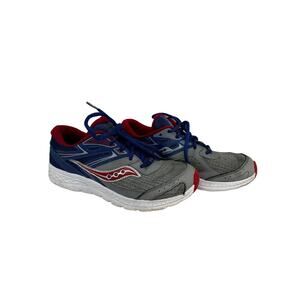 Saucony Cohesion Youth 5 Blue Red Grey Lace‎ Up Boys Kids Trainers Running Shoes